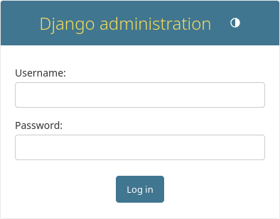 Pantalla de inicio del administrador Django